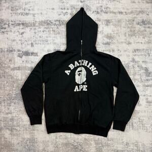 Authentic Bape 2000’s College Logo Full Zip Hoodie L